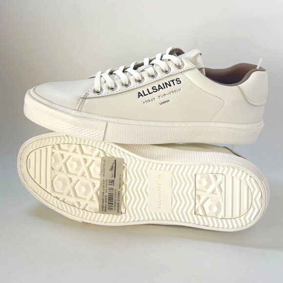 All Saints Underground Low Tops Triple white Leather Men Size EU40 US7 - Picture 4 of 11
